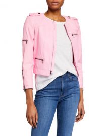 Alice + Olivia Cam Leather Biker Jacket at Neiman Marcus